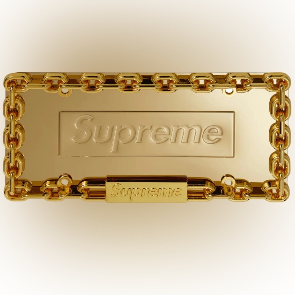 Supreme Gold Chain License Plate Frame - Picture 1 of 3